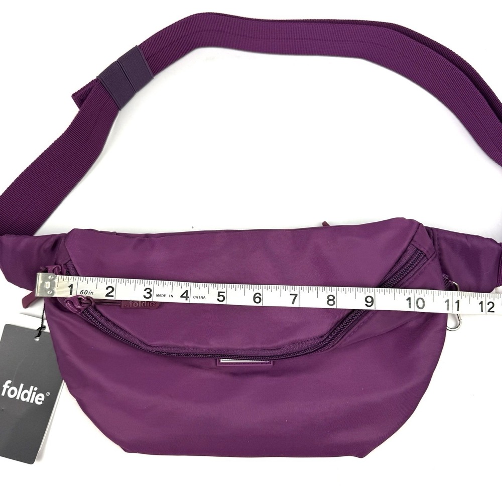 The Foldie Belt Bag Waist Pack Purple Nylon Travel Crossbody RFID Brand New - Picture 9 of 10